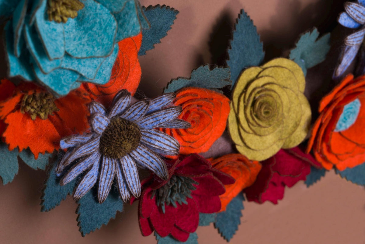 Rustic Felt Floral Wreath - Style 7 - image 5