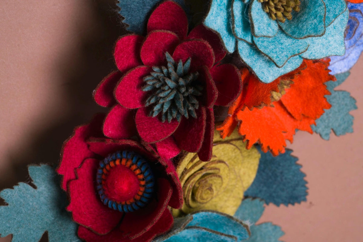 Rustic Felt Floral Wreath - Style 7 - image 7