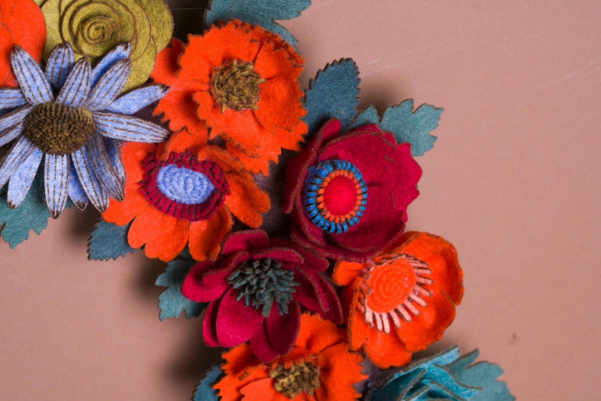 Rustic Felt Floral Wreath - Style 7 - image 8