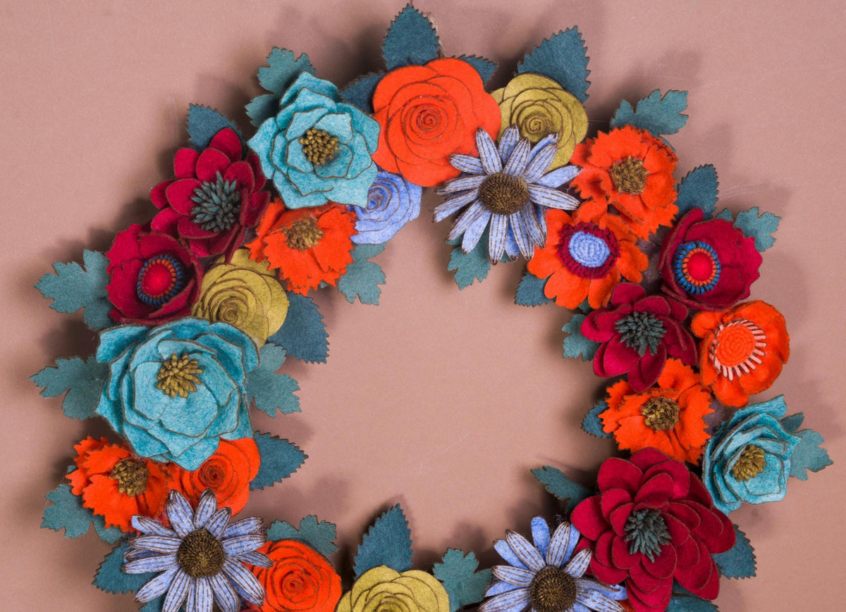 Rustic Felt Floral Wreath - Style 7 - image 9