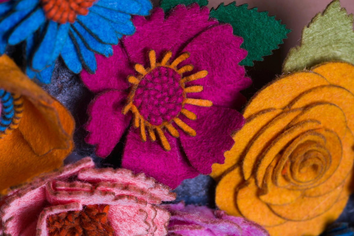 Rustic Felt Floral Wreath - Style 8 - image 5