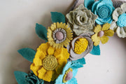 Turquoise and Gold Felt Wreath - image 5