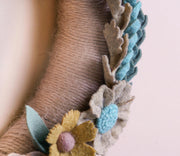 Turquoise and Gold Felt Wreath - image 7