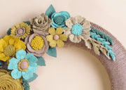Turquoise and Gold Felt Wreath - image 8