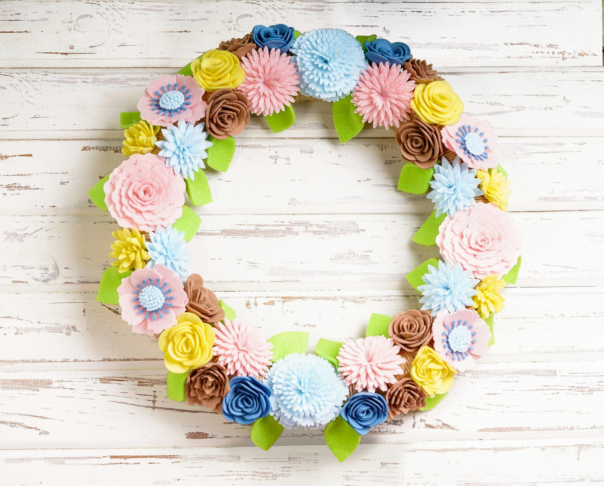 Welcome Felt Floral Wreath - image 3