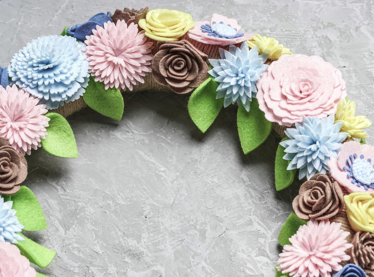 Welcome Felt Floral Wreath - image 10