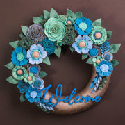 Welcome Felt Floral Wreath - Style 2 - image 1